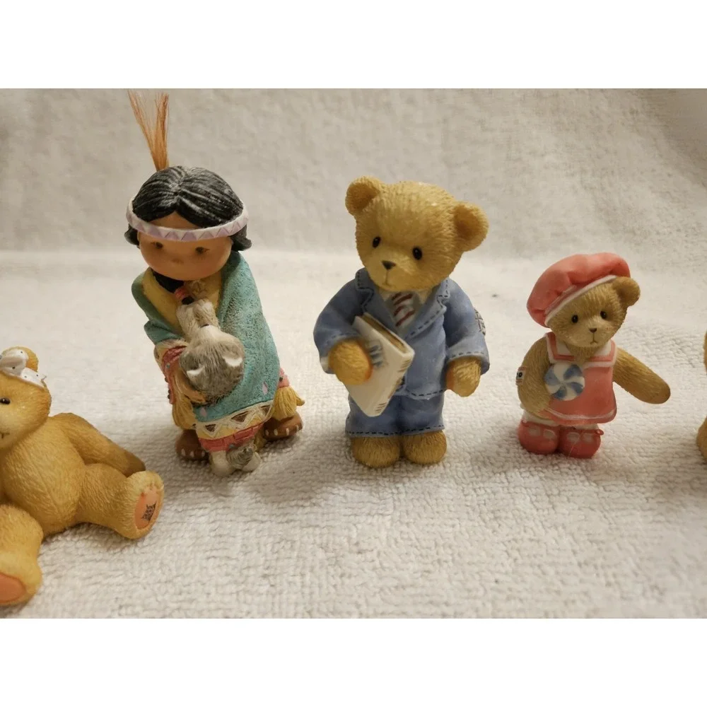 Vintage Enesco‎ Cherished Teddies 90s Figurines Lot Of 6 Dances With Wolves